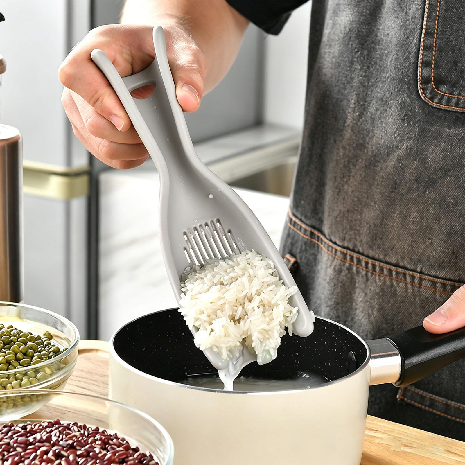 Meal Prep With Rice - Силиконовый многофункциональный дуршлаг-лопатка для промывки риса,