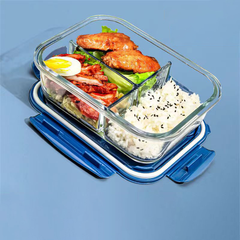 Meal Prep Tupperware - Новый стиль, стеклянный ланч-бокс, 1050 мл,