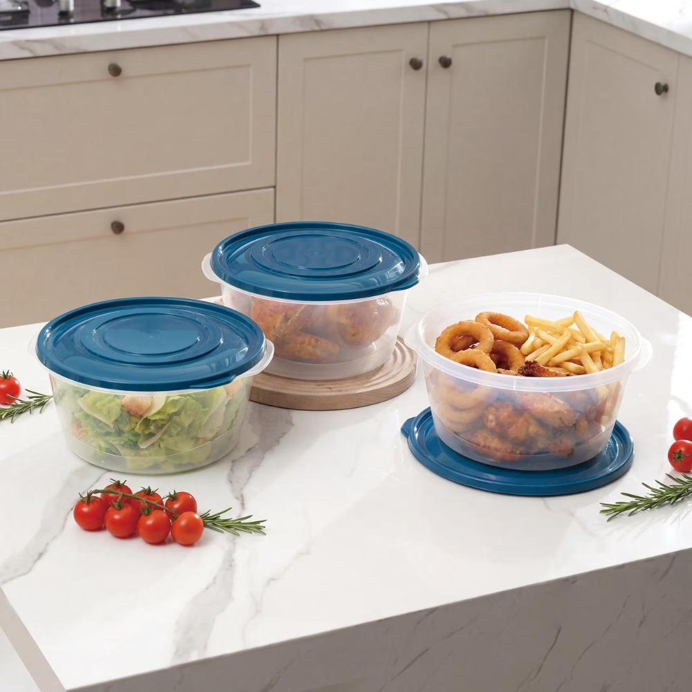 Meal Prep Bulking - Набор из 3 круглых пластиковых контейнеров